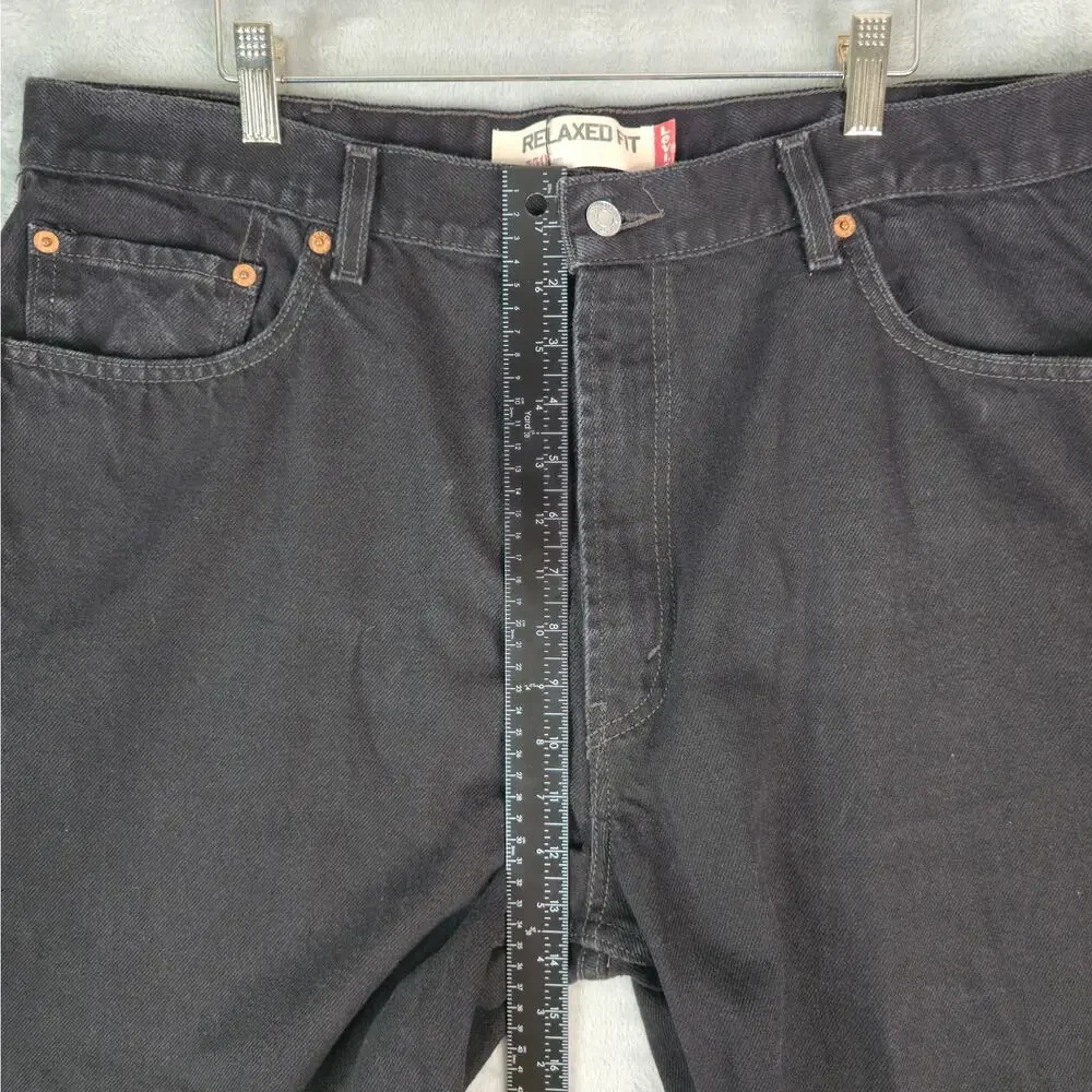 Vintage Levis 550 Jeans Mens Hemmed‎ 40x24 Black Relaxed Fit DIY Cutoff Shorts